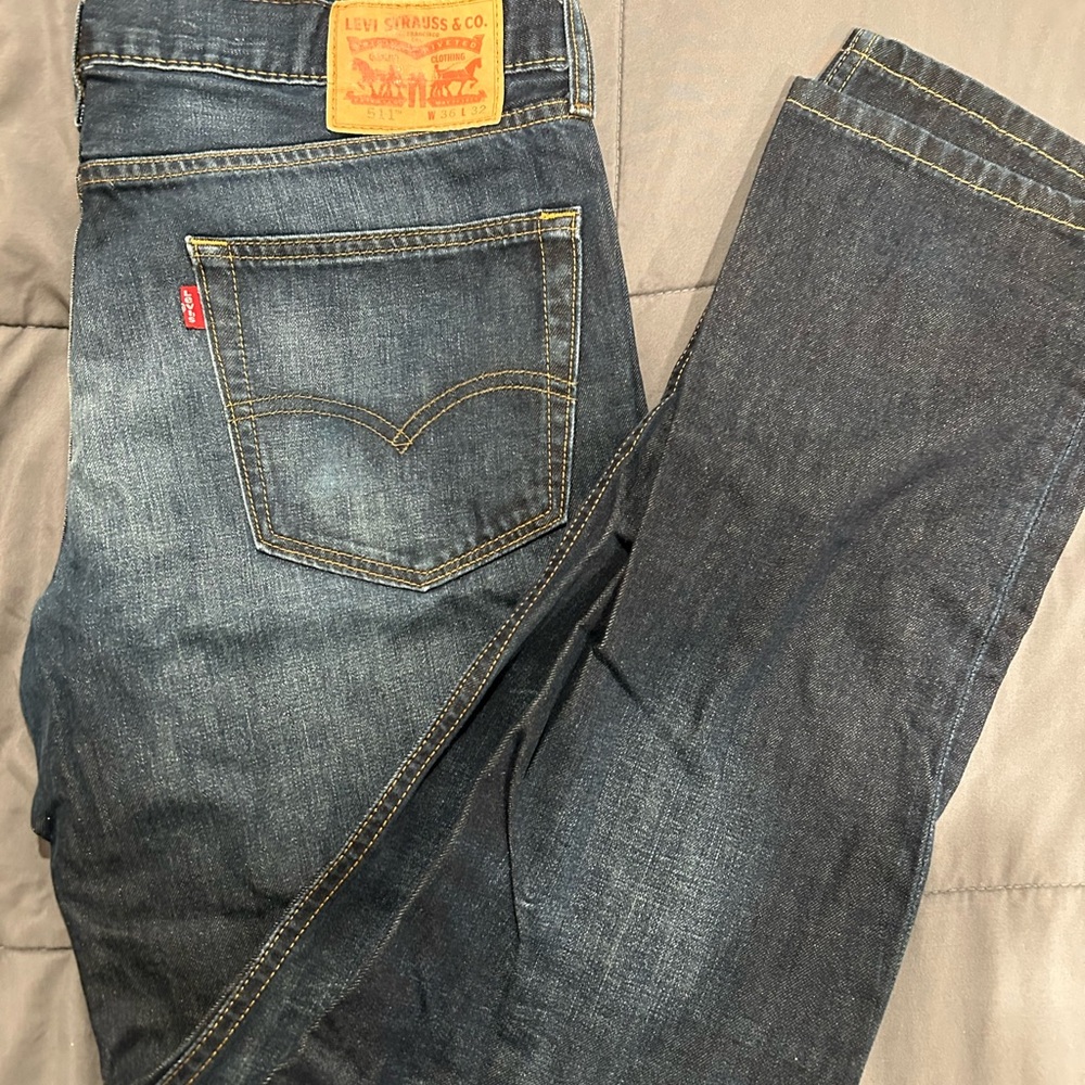 Levi's Blue Straight Jeans with Vintage Wash